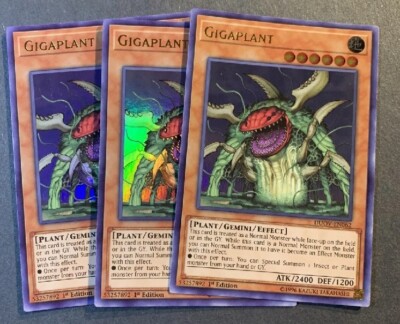 Yugioh 3x Gigaplant DUOV Ultra Rare Playset 1st Edition NM-image