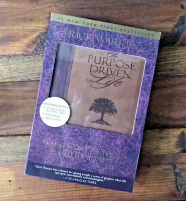 The Purpose Driven Life Rick Warren Duo Tone Keepsake Edition Leather Bound New-image