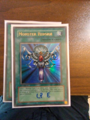 Yu-Gi-Oh Monster reborn LOB-E096 ULTRA RARE 1ST Edition MP European English-image