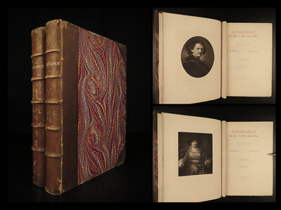 1895 HUGE FOLIOS 1st ed Rembrandt DUTCH ART Painting Illustrated 2v SET Michel-image