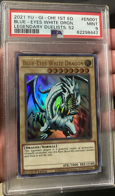 Yugioh Blue-Eyes White Dragon LDS2-EN001 1st Edition PSA 9 MINT-image