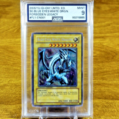 Yu-Gi-Oh! Forbidden Legacy Blue Eyes White Dragon FL1-EN001 AGS Mint 9 2005-image