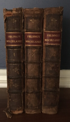 ANTIQUE BOOK SET HENRY FIELDINGS MISCELLANIES FIRST EDITION 1743 A. MILLAR-image