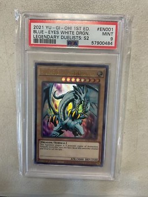 Blue-Eyes White Dragon LDS2-EN001 - Ultra Rare PSA 9 -image