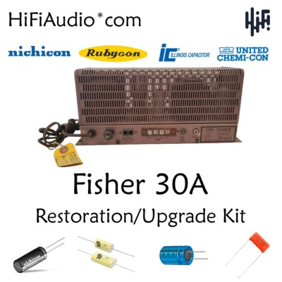 Fisher 30a amp amplifier restoration recap repair service rebuild capacitor kit-image