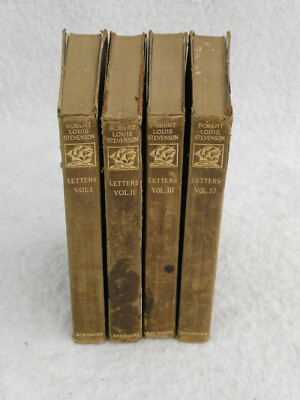 THE LETTERS OF ROBERT LOUIS STEVENSON 4 Vol Set Scribner's 1912 Leather-image