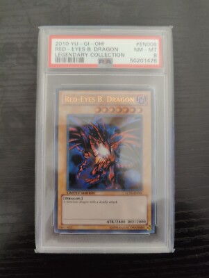 2010 PSA 8 Yu-Gi-Oh! Red-Eyes Black Dragon Legendary Collection 1 LC01-EN006-image
