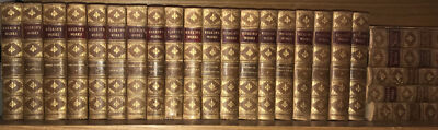 LEATHER Set; RUSKIN’S WORKS!Art History Complete. Detached Covers DAMAGE Cracked-image