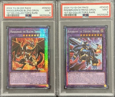 2024 PSA 9 YUGIOH 25TH COLLECTORS RARE BLAZING & STRIKING DRAGON SET 💫-image