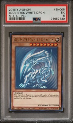 Yugioh Card Blue Eyes White Dragon CT13-EN008 Ultra Rare Limited Holofoil PSA 5-image