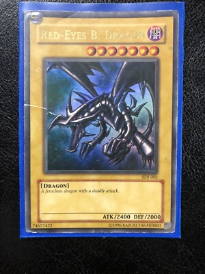 Yu-Gi-Oh Card Red Eyes Black Dragon SDJ-001 FREE SHIPPING-image