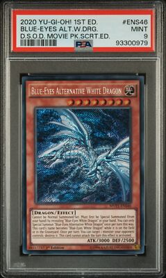 2020 YU-GI-OH! 1ST EDITION #ENS46 BLUE-EYES ALTERNATIVE WHITE DRAGON PSA 9-image
