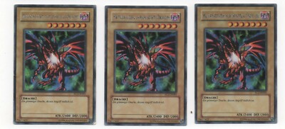 Yugioh! 3x Red-Eyes Black Dragon Secret Rare GERMAN PCJ-EN001 playset-image