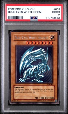 2002 SDK-001 Blue-Eyes White Dragon Ultra Rare PSA 2 Vintage Yu-Gi-Oh-image