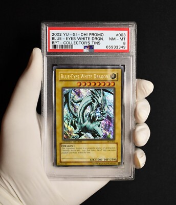 YuGiOh Blue Eyes White Dragon (Reverse Holo) BPT-003 NM-MINT PSA 8-image