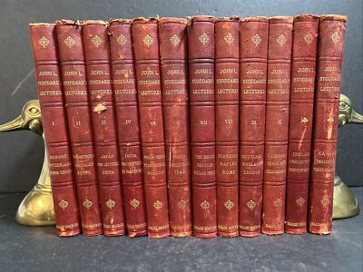 John L. Stoddard's Lectures Complete  Volume Set 1897 Red Leather + 2-image