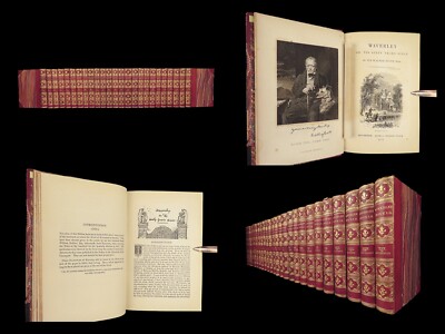 1871 EXQUISITE Waverley Novels Sir Walter Scott Ivanhoe 25v Set FINE BINDING-image
