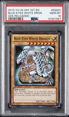 2013 YU-GI-OH! STARTER DECK KAIBA RELOADED 1ST ED BLUE-EYES WHITE DRAGON PSA 10-image