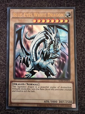 Yugioh Blue-Eyes White Dragon LOB-EN001 Ultra Rare NM-image