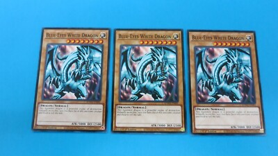 3x  BLUE-EYES WHITE DRAGON   1ST EDITION  SDWD-EN001  COMMON YUGIOH PACK FRESH-image