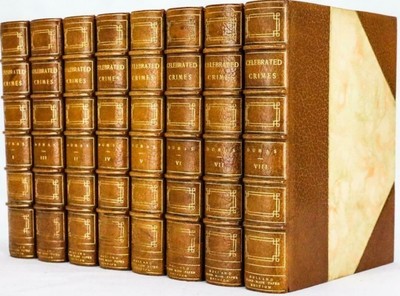 Alexandre Dumas - 1895 Collected Crimes 3/4 leather 8 volume set #636 /  1,000-image