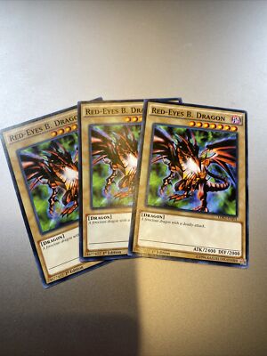 3x (Three) Red-Eyes B. Dragon LDK2-ENJ01 LP/NM 1st yugioh Common Cards-image
