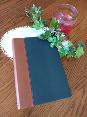 NKJV & Classic Amplified LARGE PRINT 1987 AMPC Parallel Bible Brown/Blu Leather-image