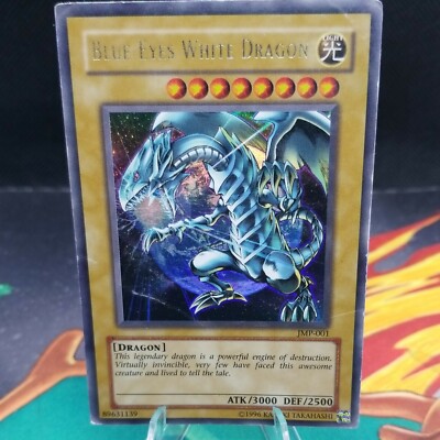 Blue-Eyes White Dragon JMP-001 Moderately Played Ultra Rare Holo Promo Yugioh-image