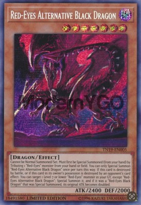 RED-EYES ALTERNATIVE BLACK DRAGON SECRET RARE TN19-EN005 YUGIOH! NEAR MINT-image