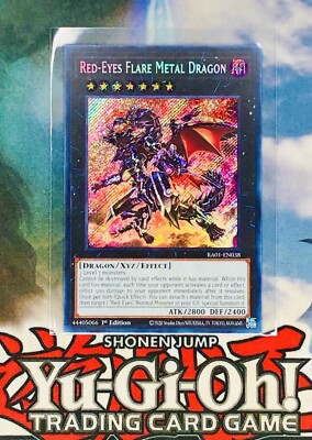 Yu-Gi-Oh! RED-EYES FLARE METAL DRAGON Secret Rare 1st Ed RA01-EN038 Pack Fresh-image