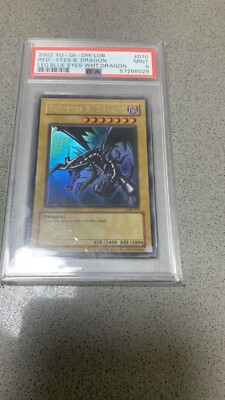 Yugioh Red-Eyes Black Dragon LOB-070 PSA 9 Mint Unlimited Legend of Blue EyesOpe-image
