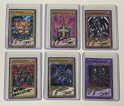 Signed yugioh card lot by Voice actor Wayne Grayson X6 - Joey Wheeler jinzo +++-image