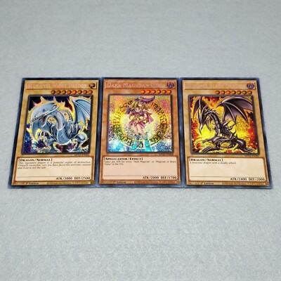 Yugioh Dark Magician Girl + Blue Eyes White Dragon + Red Eyes Prismatic Set MP22-image