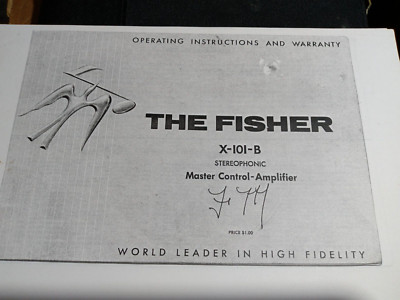 Fisher X-101-B Control Amplifier Service Manual Photocopy-image