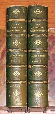 The American Commonwealth by James Bryce 2 Volume Leather Set 1888 Party System-image