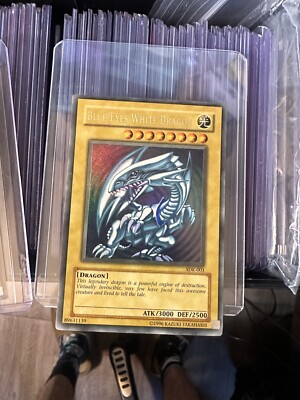 2002 YuGiOh Blue Eyes White Dragon MAX FADED SDK-00 Nm Holo Original Kaiba Deck-image