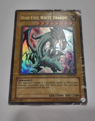 Yugioh Blue-Eyes White Dragon LOB-001 Ultra Rare Original Print LP-image