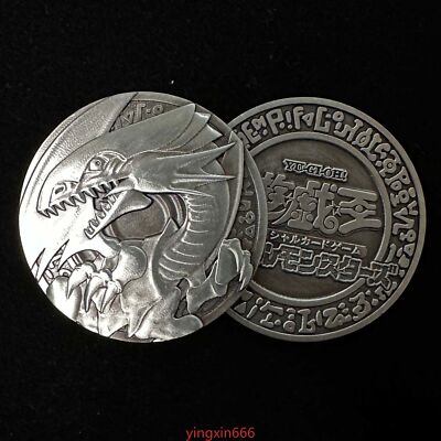 Yu-Gi-Oh! Anime Blue-Eyes White Dragon Relief Coin Metal Coin Collection Gift-image