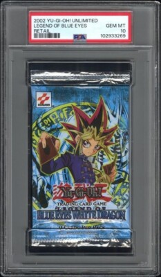 Yugioh LOB Legend of Blue Eyes White Dragon Unlimited Booster Pack PSA 10 GEM!-image