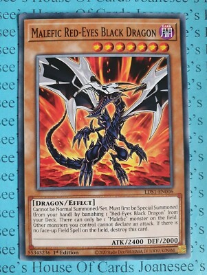 Malefic Red-Eyes Black Dragon LDS1-EN006 Common Yu-Gi-Oh Card 1st Edition New-image