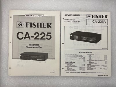 Vintage Original Fisher CA-225 Integrated Stereo Amplifier Service Manual Repair-image