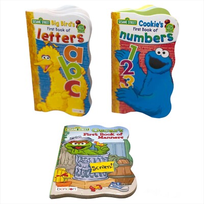 Big Bird Sesame Street Board Books - 3 Book Set - Letters + Numbers + Manners-image