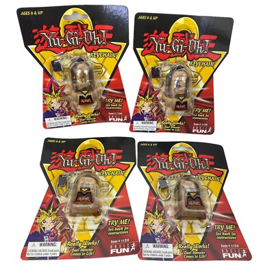 🔥 Vtg Yu-Gi-Oh 1996 Blue Eyes White Dragon Keychain 1120 NEW  series 1 Set Of 4-image