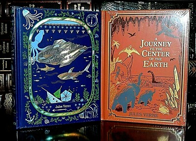 20,000 Leagues Under Sea Journey Center Earth Jules Verne Sealed Leather Set NEW-image