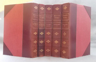 Leather BRONTE NOVELS SET Charlotte Anne SHIRLEY Agnes Grey TENANT WILDFELL HALL-image