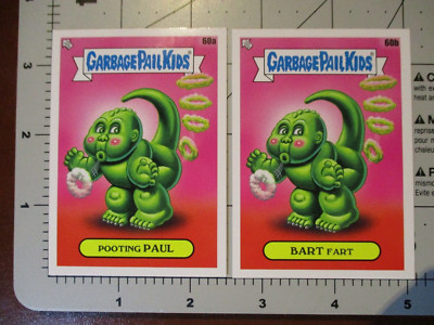 GARBAGE PAIL KIDS spoof Godzilla 2 STICKER CARD SET 60a 60b O-image
