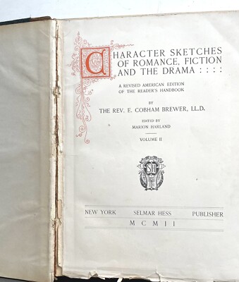 Rare Character Sketches of Romance Fiction & The Drama 3 Leather Volumes-image