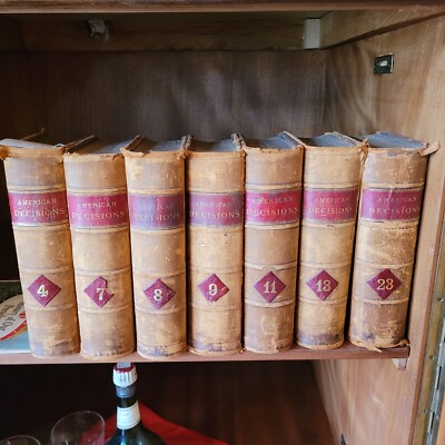 1878-1881 American Decisions Leather Bound Law Books-Set of 7-image
