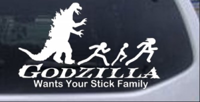 Godzilla Wants Your Stick Family Funny Car or Truck Window Laptop Decal Sticker-image