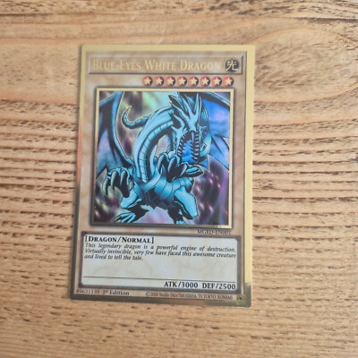 Yugioh TCG MGED Blue-Eyes White Dragon Alt-Art Premium Gold Rare Card Yu-Gi-Oh!-image
